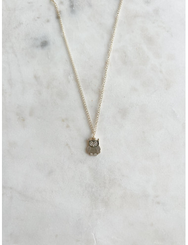 Colar Owl Prata dourada