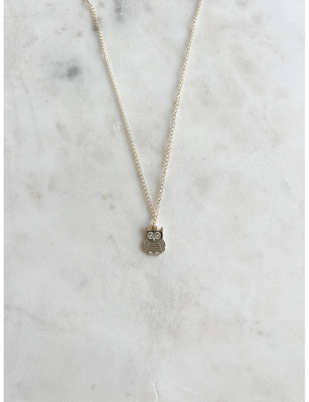 Colar Owl Prata dourada