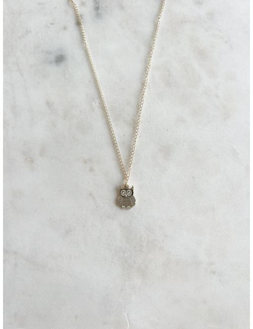 Colar Owl Prata dourada