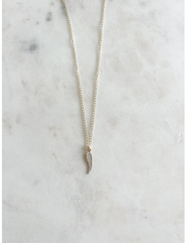 Colar Feather Prata dourada