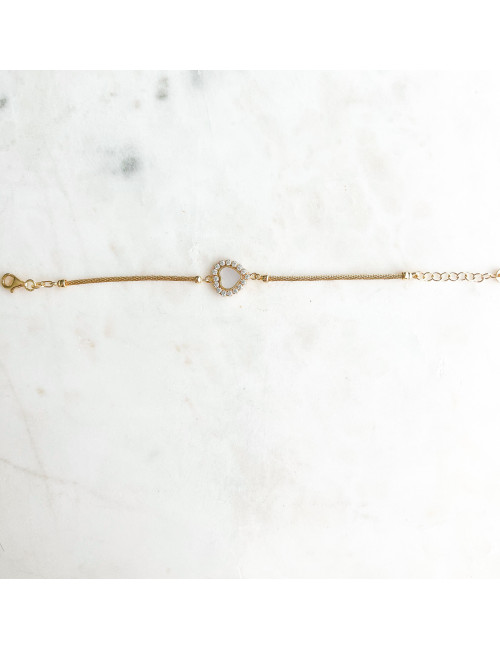 Pulseira Bordéus Prata Dourada