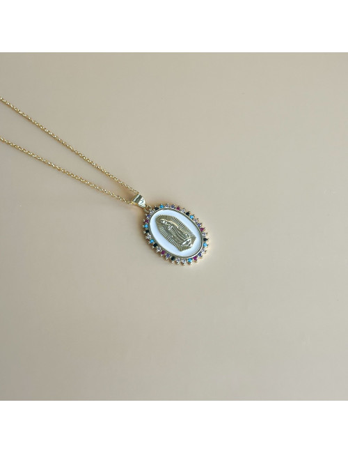 Colar Fátima Prata Dourada