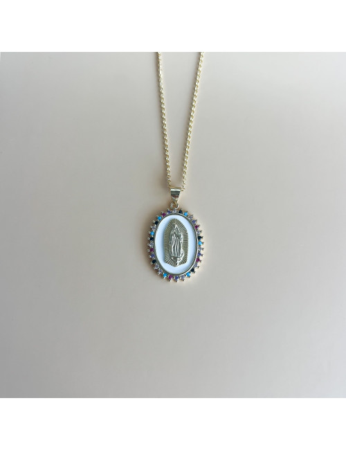 Colar Fátima Prata Dourada