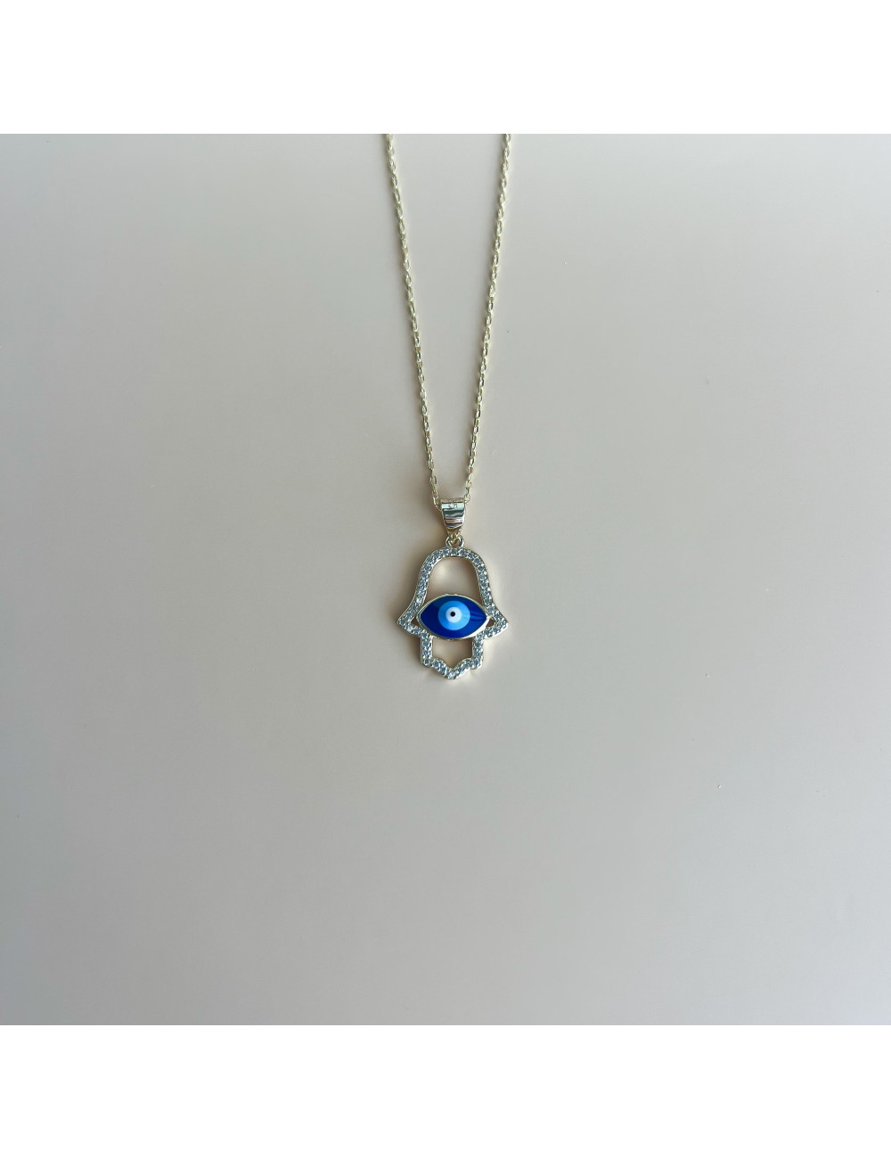 Colar Hamsa Hand Prata Dourada