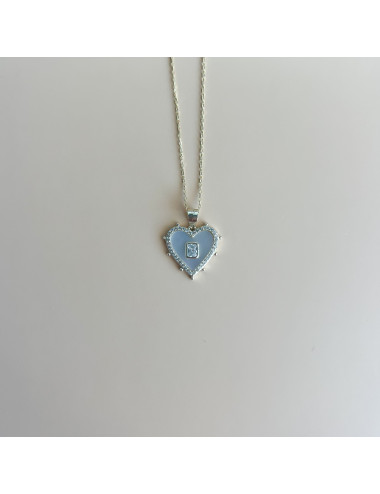 Colar Coração Madrepérola Prata Dourada