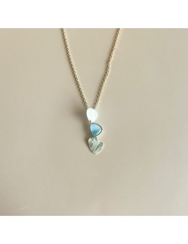 Colar Elegance Azul Prata Dourada