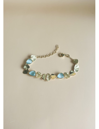 Pulseira Elegance Azul Prata Dourada