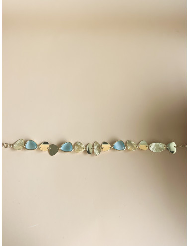 Pulseira Elegance Azul Prata Dourada