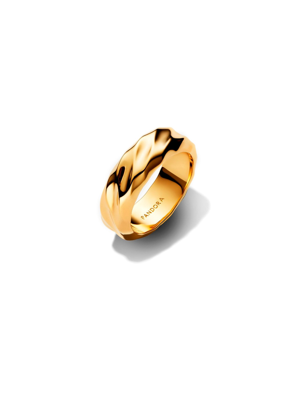 Anel Rippled Gold Pandora