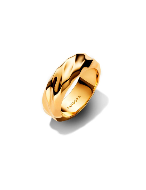 Anel Rippled Gold Pandora