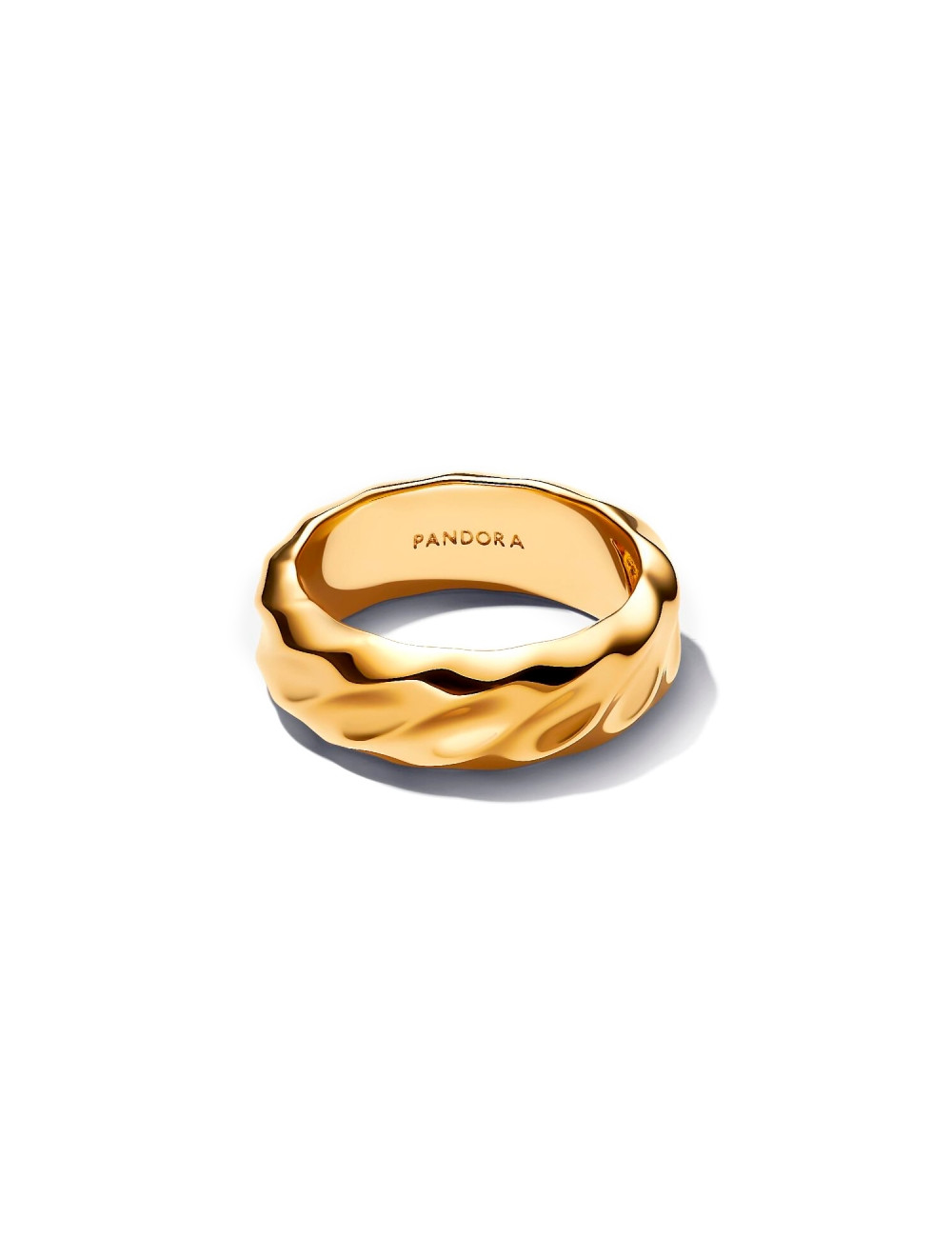 Anel Rippled Gold Pandora