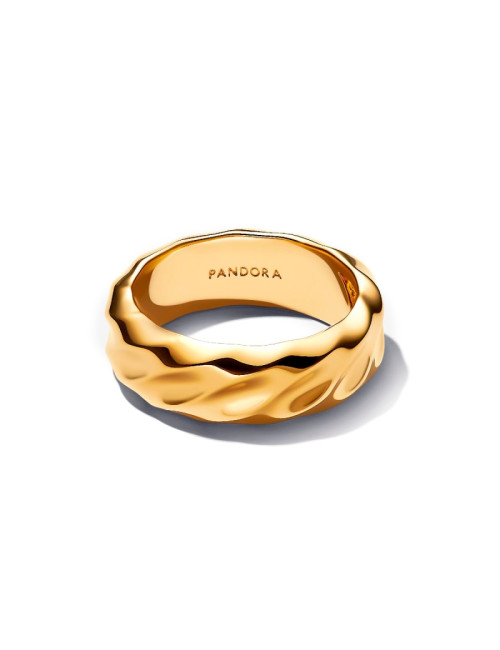 Anel Rippled Gold Pandora
