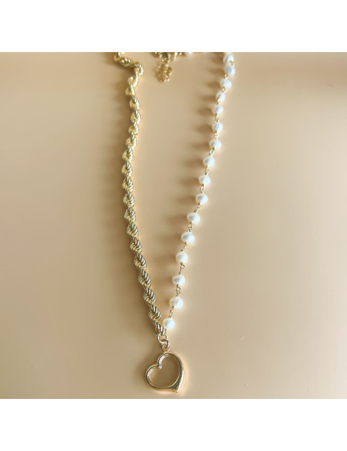 Colar My Heart Prata Dourada
