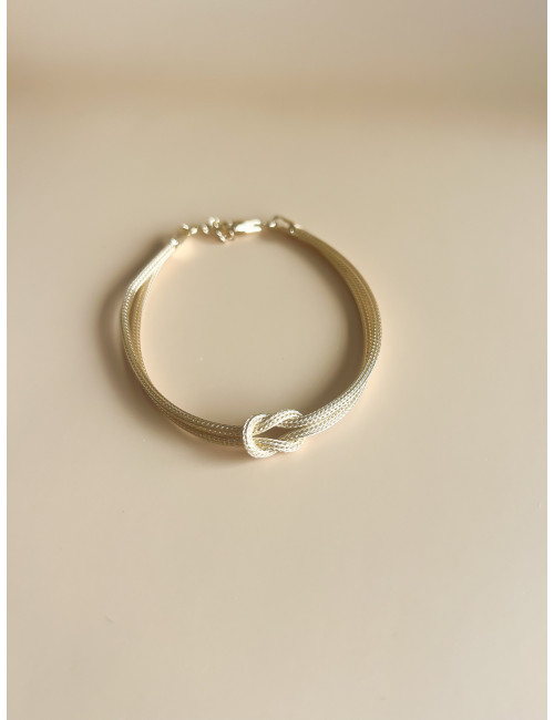 Pulseira Knot My Life Prata Dourada