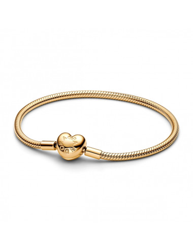 Pulseira Malha Snake Fecho Coração Pandora