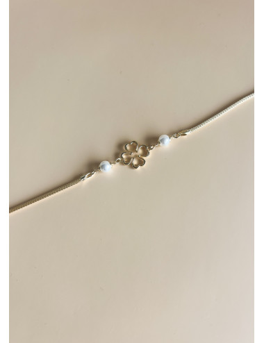 Pulseira Trevo Prata Dourada