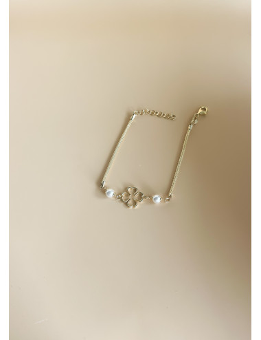 Pulseira Trevo Prata Dourada