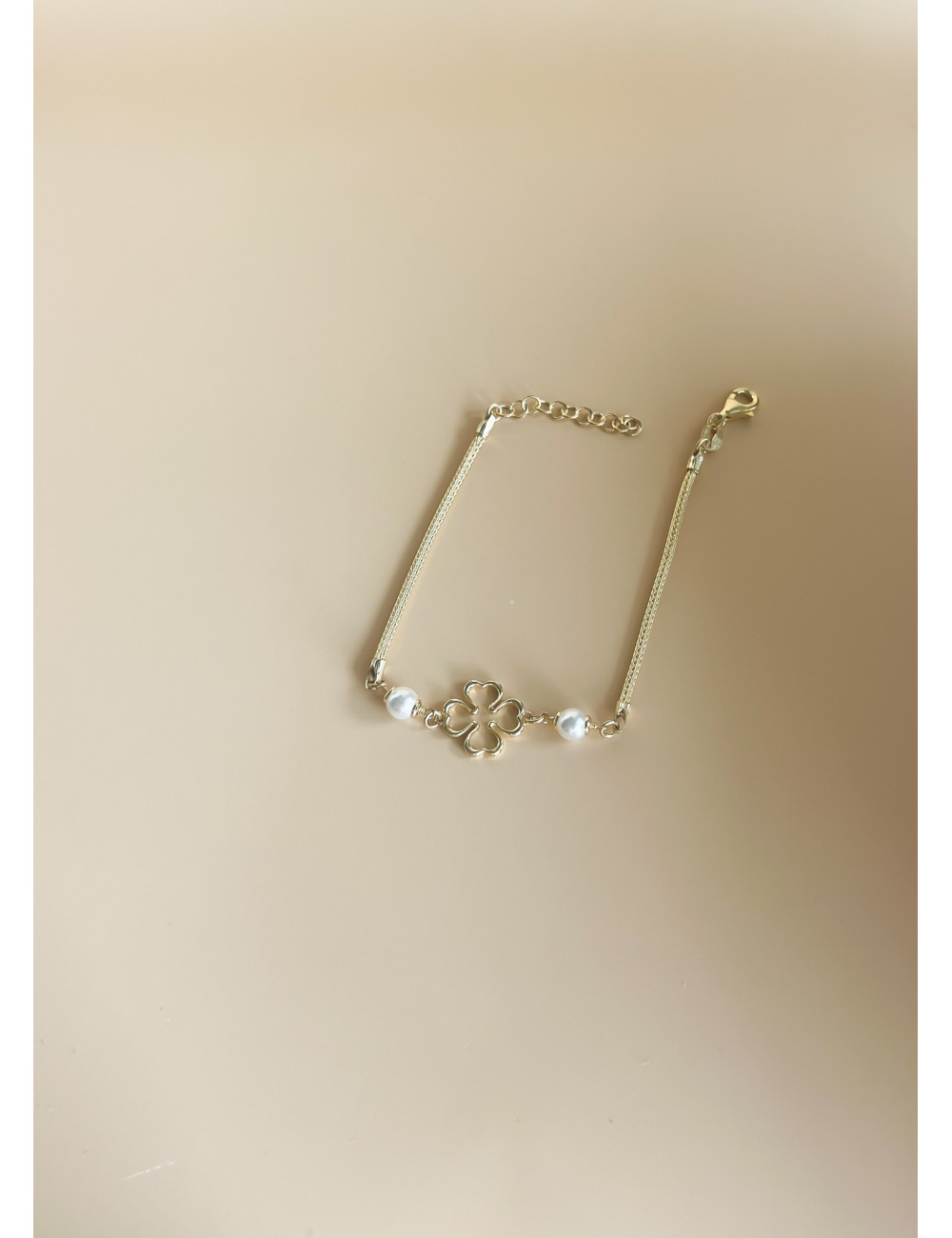 Pulseira Trevo Prata Dourada