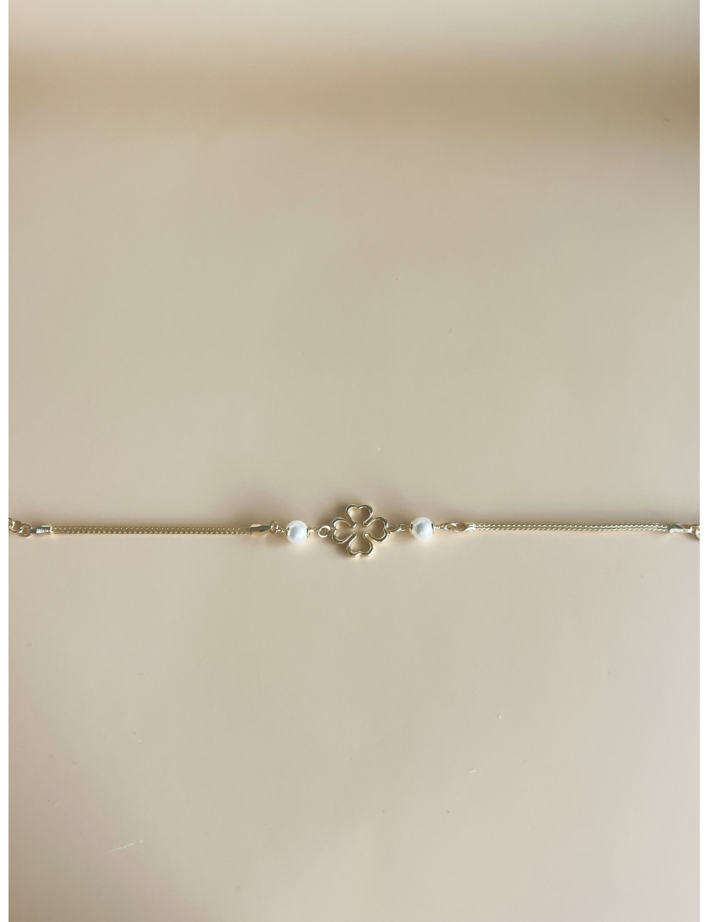 Pulseira Trevo Prata Dourada