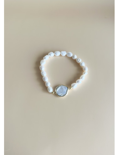 Pulseira Pérolas Prata Dourada