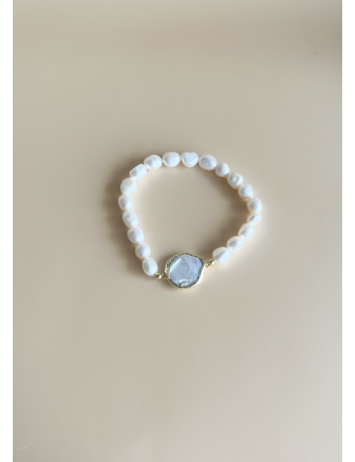 Pulseira Pérolas Prata Dourada