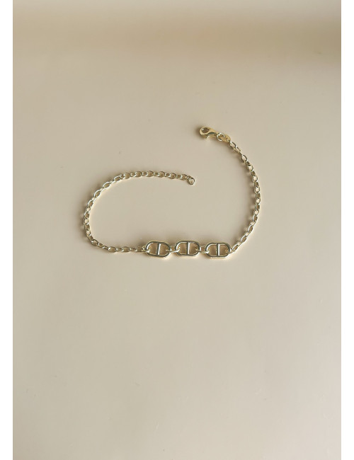 Pulseira Trio Prata Dourada