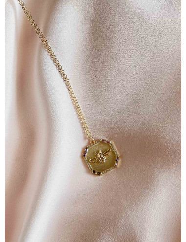 Colar Bee Mine Prata Dourada