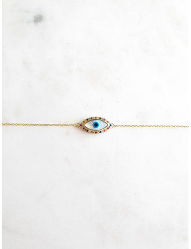 PULSEIRA BEAUTY FUNNY EYE PRATA DOURADA