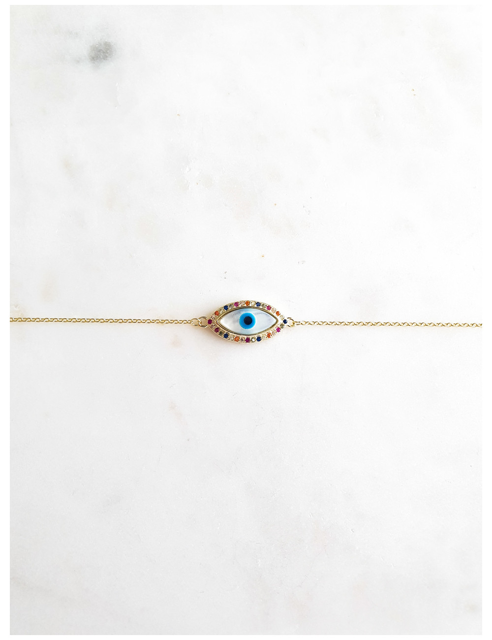 PULSEIRA BEAUTY FUNNY EYE PRATA DOURADA