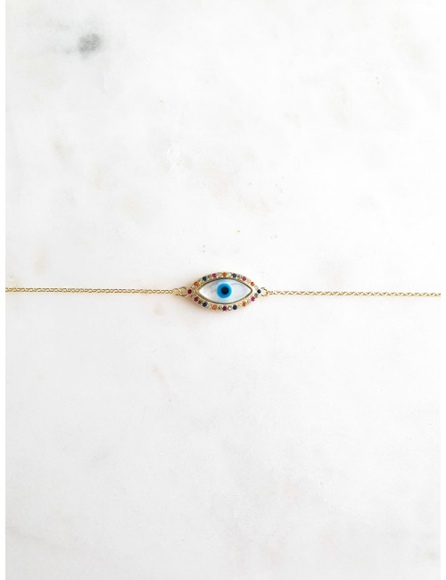 PULSEIRA BEAUTY FUNNY EYE PRATA DOURADA