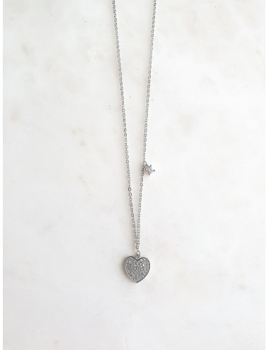 COLAR CORAÇÃO PRATA