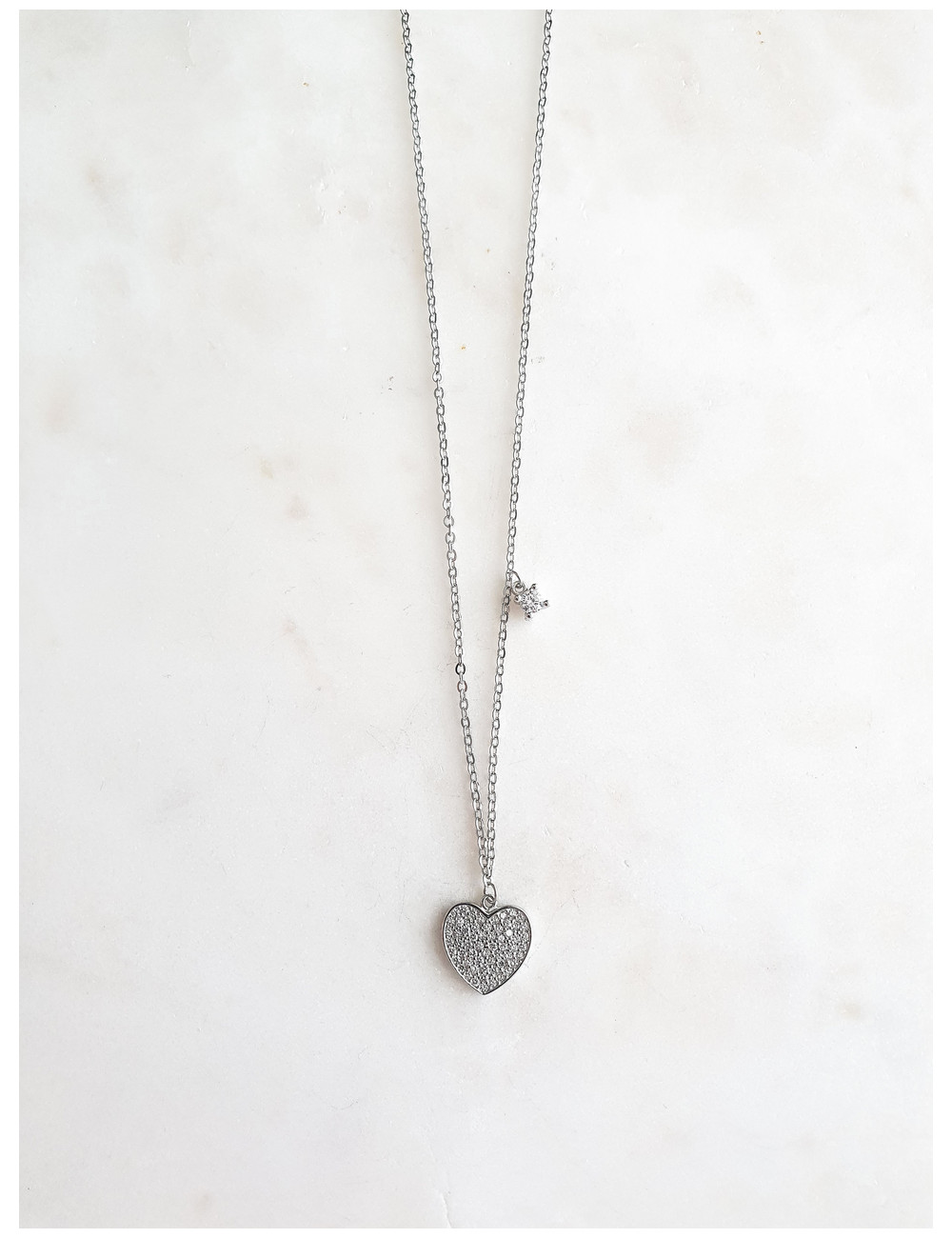 COLAR CORAÇÃO PRATA