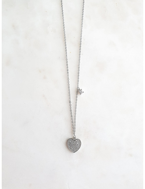 COLAR CORAÇÃO PRATA
