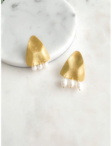 BRINCOS KENDWA PRATA DOURADA