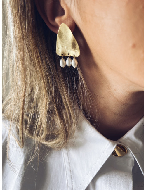 BRINCOS KENDWA PRATA DOURADA