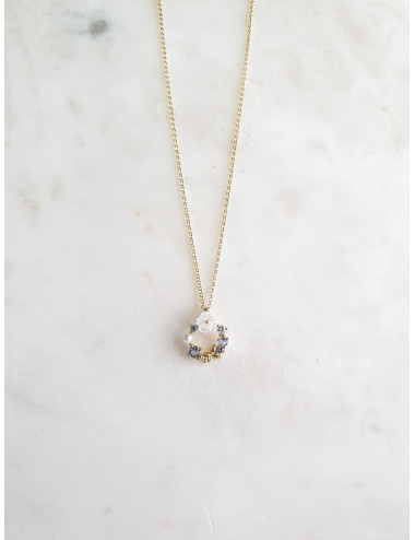 COLAR GARDEN AZUL ÁGUA PRATA DOURADA