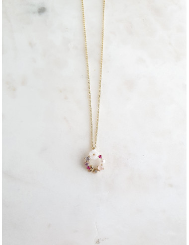 COLAR GARDEN ROSA PRATA DOURADA