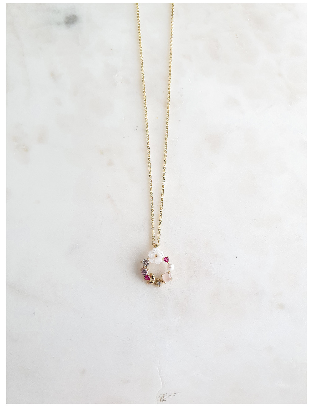 COLAR GARDEN ROSA PRATA DOURADA