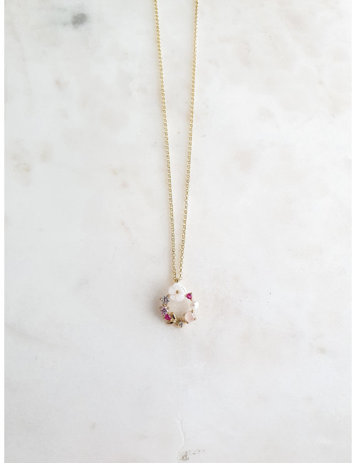 COLAR GARDEN ROSA PRATA DOURADA