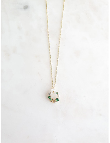 COLAR GARDEN VERDE PRATA DOURADA