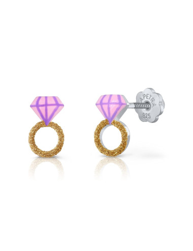 Brincos La Petra Anel Lilás