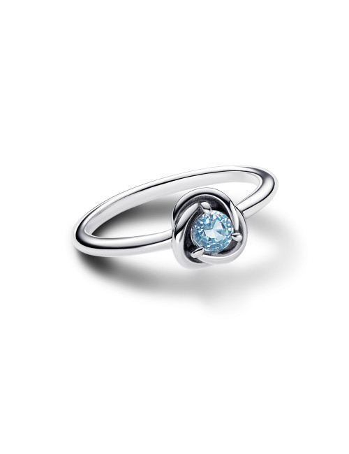 Anel Sea Aqua Blue Eternity Circle Pandora