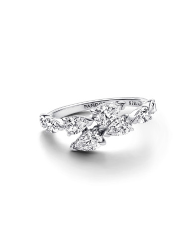 Anel Sparkling Overlapping Band Pandora