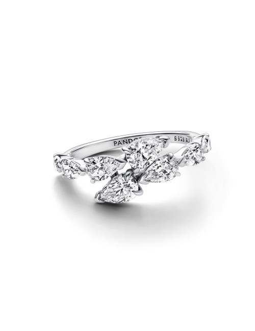 Anel Sparkling Overlapping Band Pandora