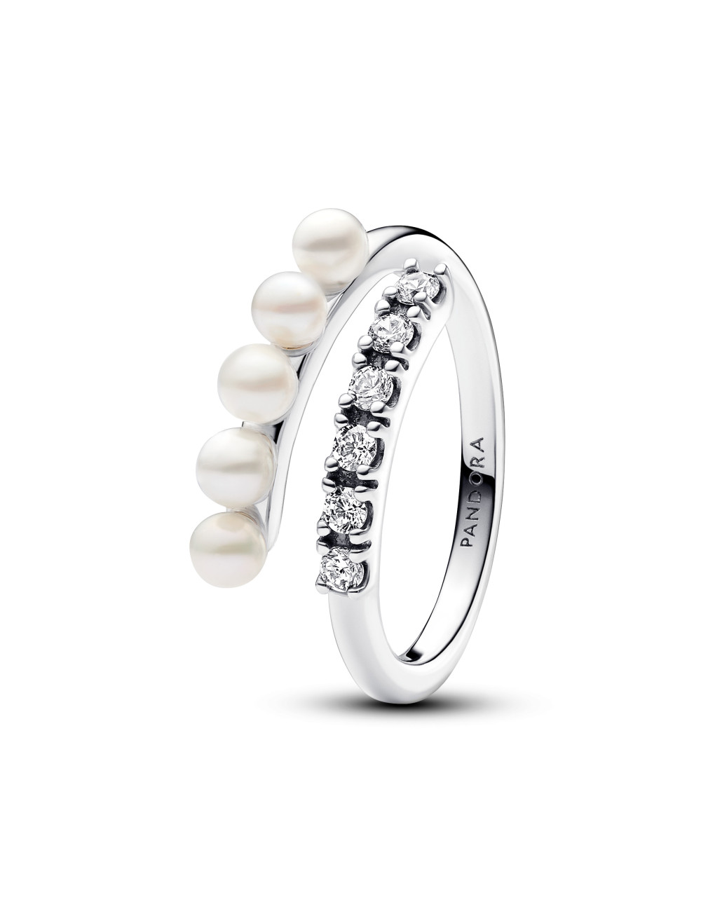 Anel Treated Freshwater Cultured Pearls & Pavé Pandora