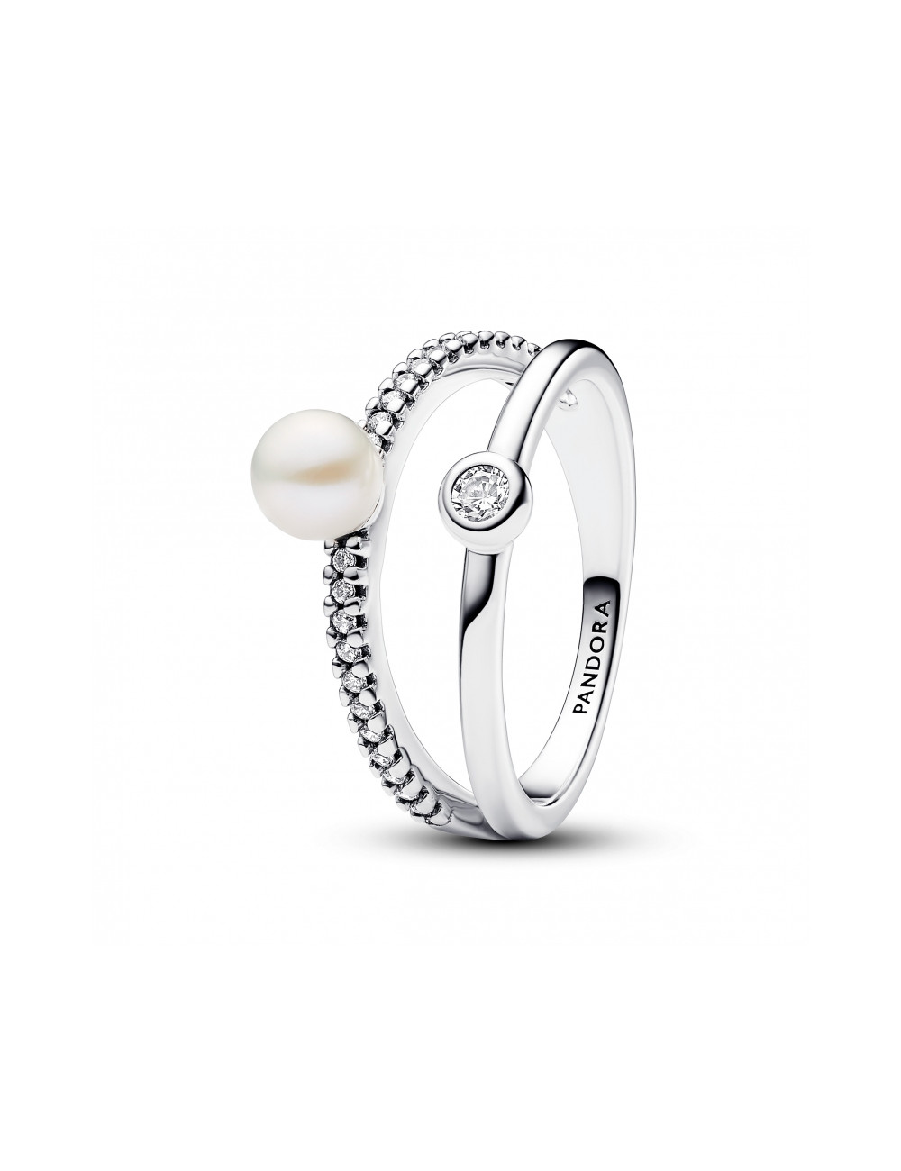 Anel Treated Freshwater Cultured Pearls & Pavé Pandora