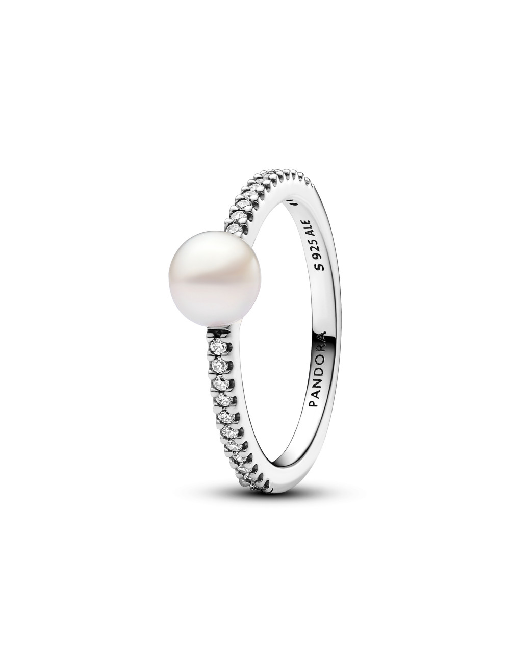 Anel Treated Freshwater Cultured Pearl & Pavé Pandora