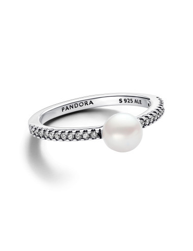 Anel Treated Freshwater Cultured Pearl & Pavé Pandora