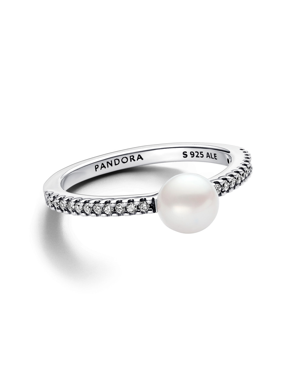 Anel Treated Freshwater Cultured Pearl & Pavé Pandora