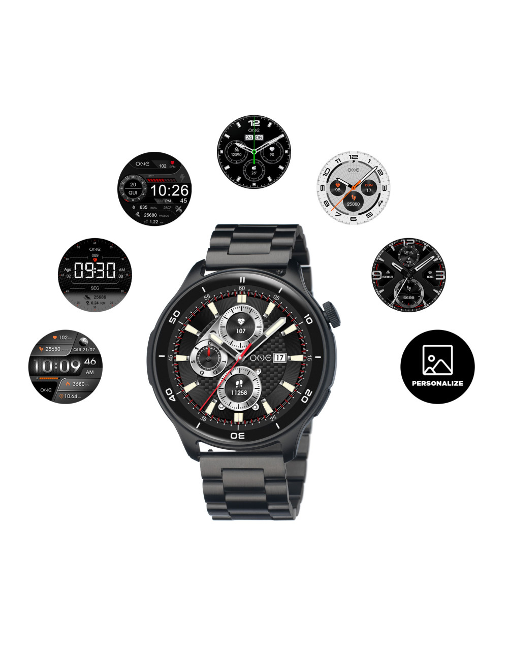 Smartwatch One Men Explorer GPS Black
